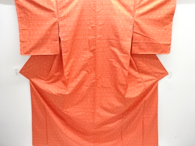 格子織り出し米沢紬着物アンサンブル